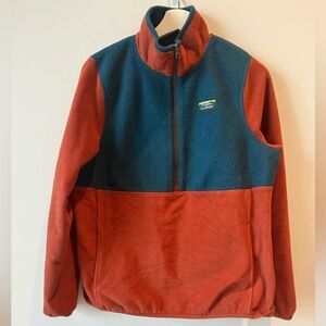 LL Bean Women’s Katahdin Color Block Fleece Quarter Zip Medium EUC